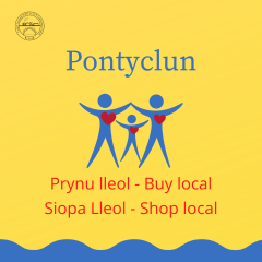 Buy local Shop local Pontyclun logo