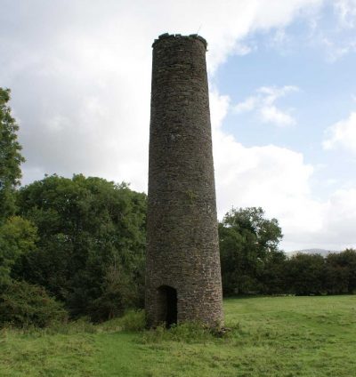 Chinmey Stack for old lead mine at Cefn-parc Farm